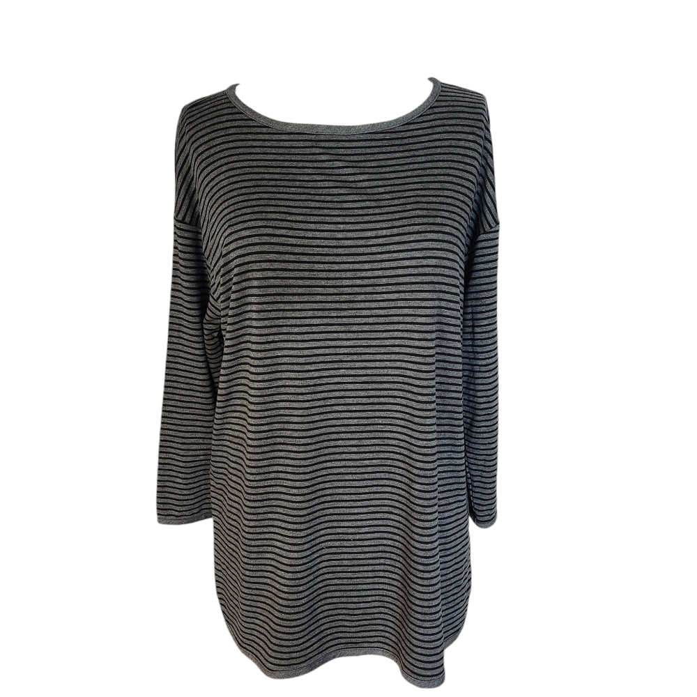 Eileen Fisher tencel Terry stretch striped top size PM